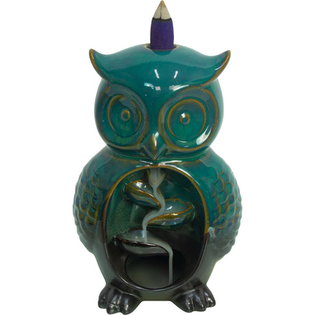 6.5" Ceramic Backflow Incense Burner - Owl - Magick Magick.com