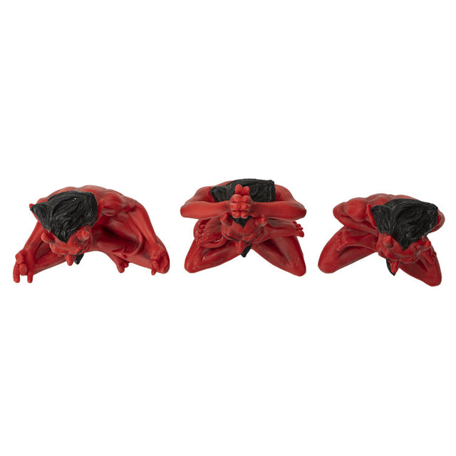 6.5" Red Devil Statue - Yoga (Set of 3) - Magick Magick.com