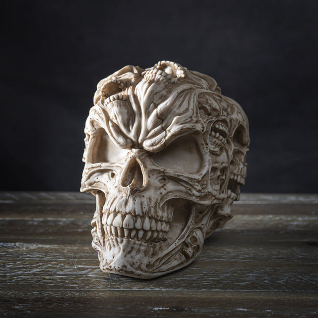 6.5" Skulls on Skull Statue - Magick Magick.com