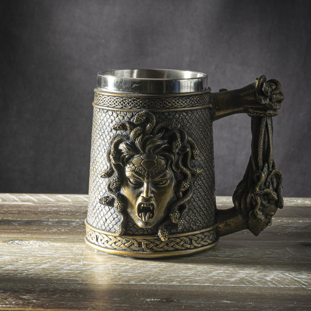 6.5" Stainless Steel Resin Mug - Medusa - Magick Magick.com