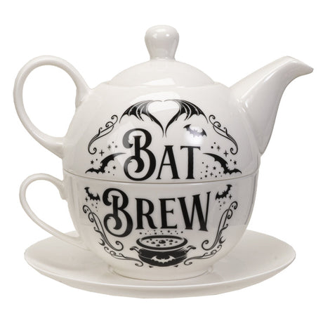 6.5" Tea Cup and Saucer Set - Bat Brew - Magick Magick.com