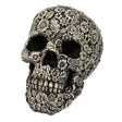 6.75" Aged Floral Carved Skull Statue - Magick Magick.com