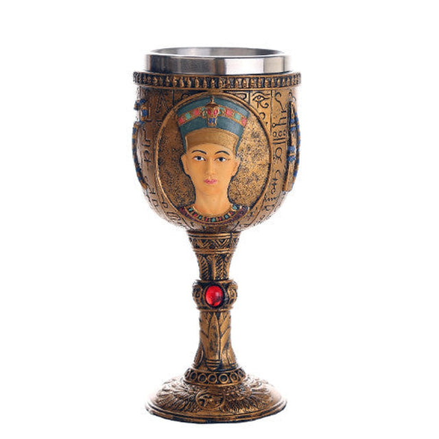 6.75" Chalice / Goblet - Egyptian Nefertiti - Magick Magick.com