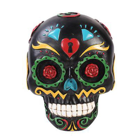 6.75" Day of the Dead Wall Plaque - Black - Magick Magick.com