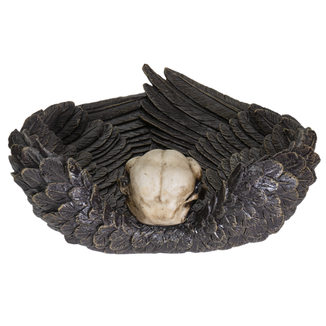 6.75" Raven Skull Resin Dish - Magick Magick.com