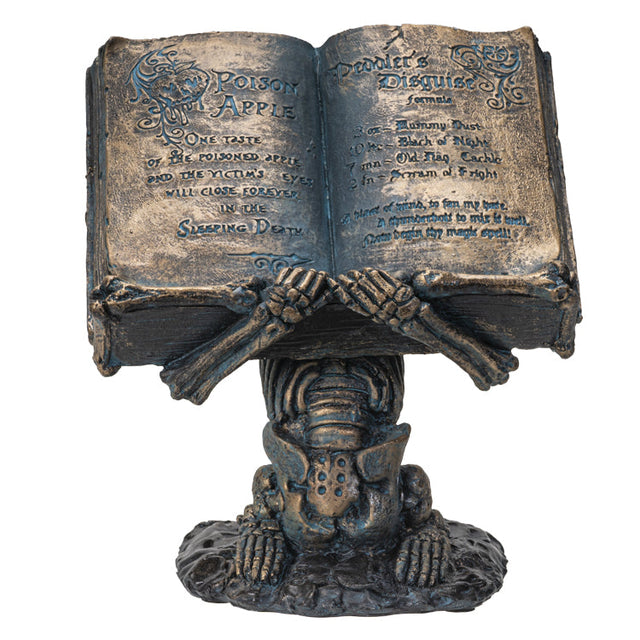 6.75" Skeleton Statue - Spell Book - Magick Magick.com