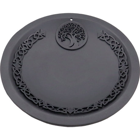 7" Cast Iron Offering Plate Incense Holder - Tree of Life - Magick Magick.com