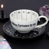 7" Ceramic Teacup with Saucer - Fortune Telling - Magick Magick.com