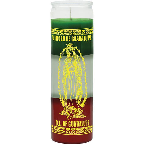 7 Day Candle Our Lady Guadalupe - Green/white/red - Magick Magick.com