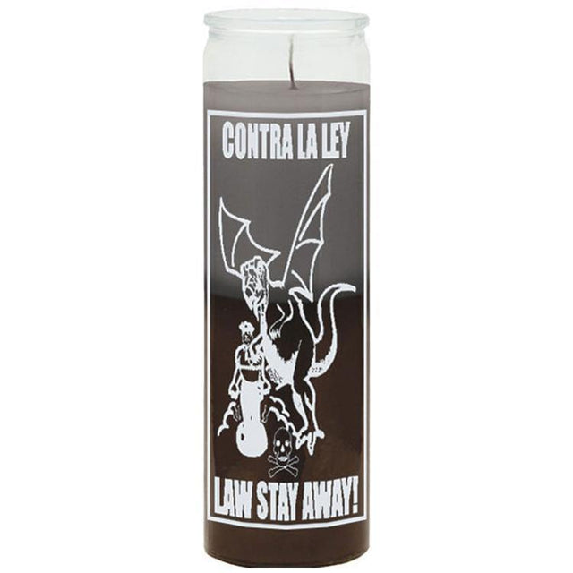 7 Day Glass Candle 2 Color Law Stay Away - Gray / Brown - Magick Magick.com