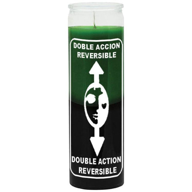 7 Day Glass Candle 2 Color Reversible - Green / Black - Magick Magick.com