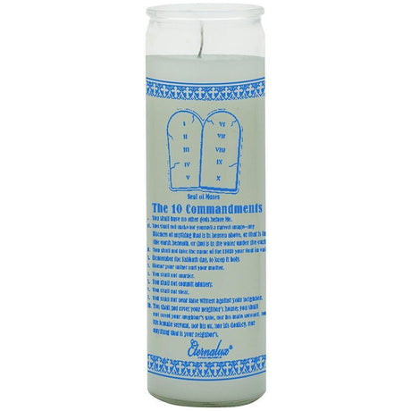 7 Day Glass Candle 23rd Psalm Religious - White - Magick Magick.com