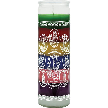 7 Day Glass Candle 7 Color - 7 African Powers - Magick Magick.com