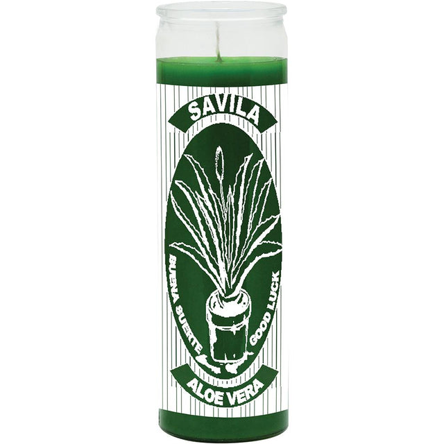 7 Day Glass Candle Aloe Vera - Green - Magick Magick.com