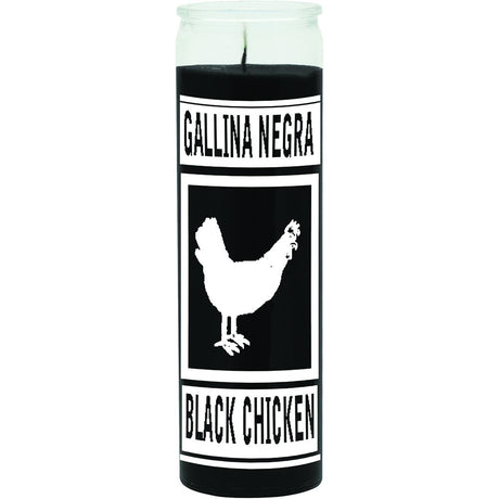 7 Day Glass Candle Black Chicken - Black - Magick Magick.com