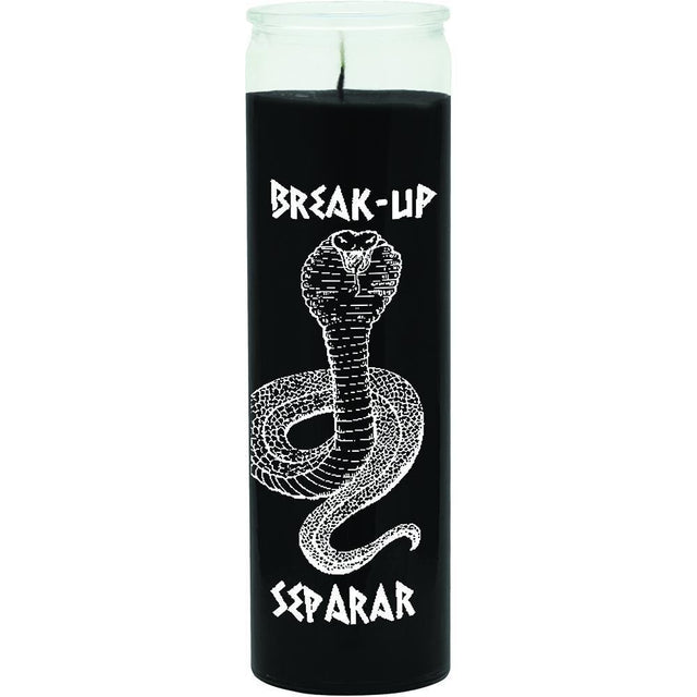 7 Day Glass Candle Break Up / Snake - Black - Magick Magick.com