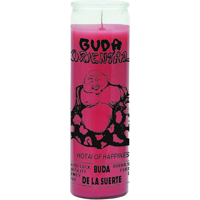 7 Day Glass Candle Buda Oriental - Pink - Magick Magick.com