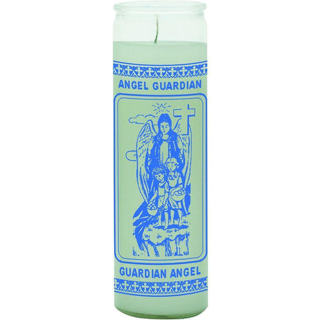 7 Day Glass Candle Guardian Angel Religious - White - Magick Magick.com