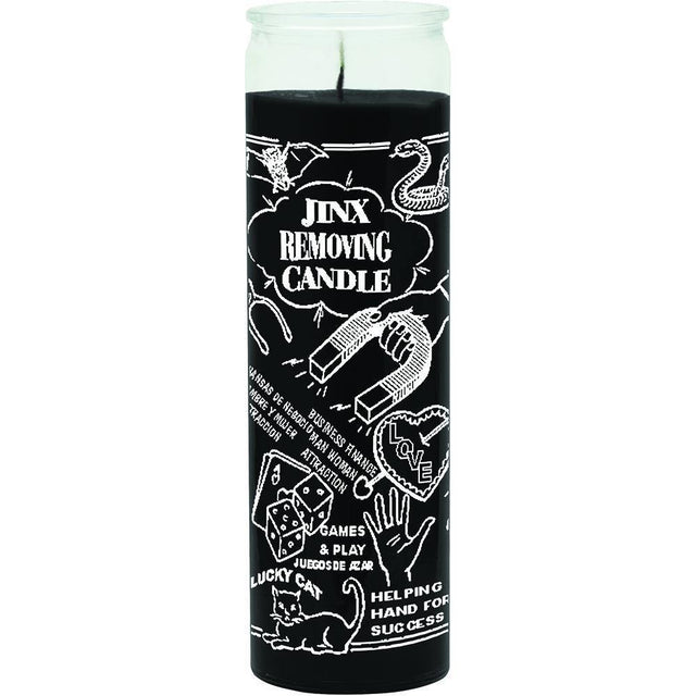 7 Day Glass Candle Jinx Removing - Black - Magick Magick.com