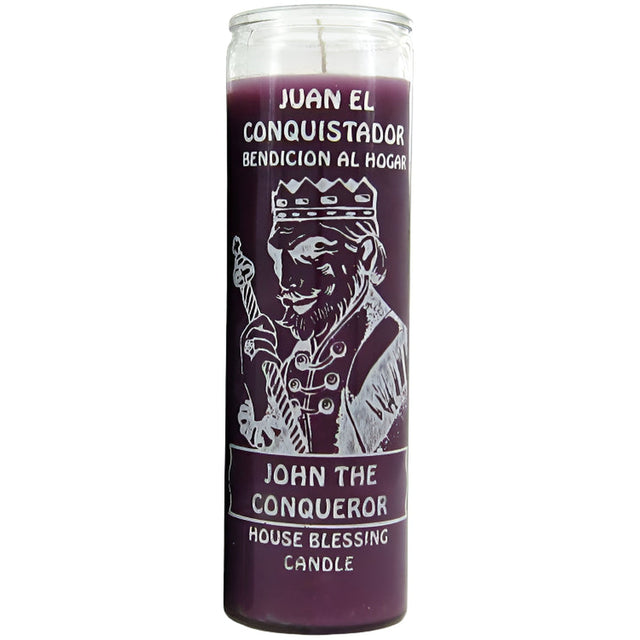 7 Day Glass Candle John the Conqueror House Blessing - Purple - Magick Magick.com