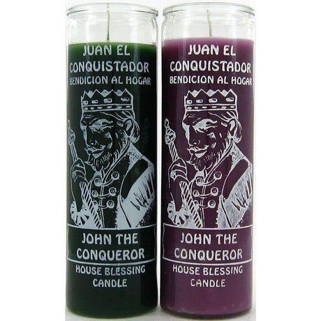 7 Day Glass Candle John the Conqueror House Blessing - Purple - Magick Magick.com