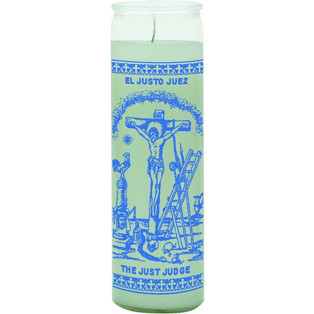 7 Day Glass Candle Just Judge - Green - Magick Magick.com