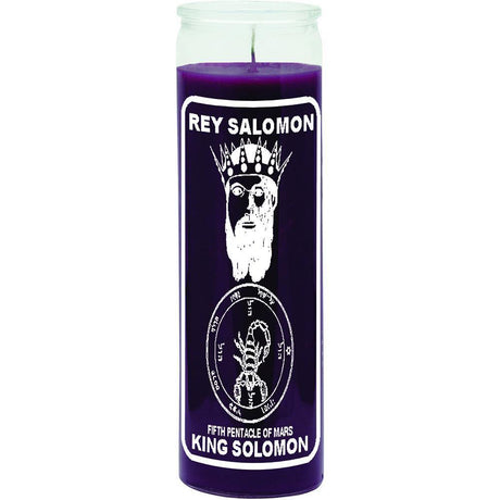 7 Day Glass Candle King Solomon - Purple - Magick Magick.com