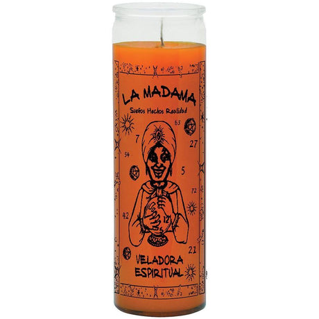 7 Day Glass Candle La Madame - Orange - Magick Magick.com