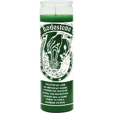 7 Day Glass Candle Lodestone - Green - Magick Magick.com