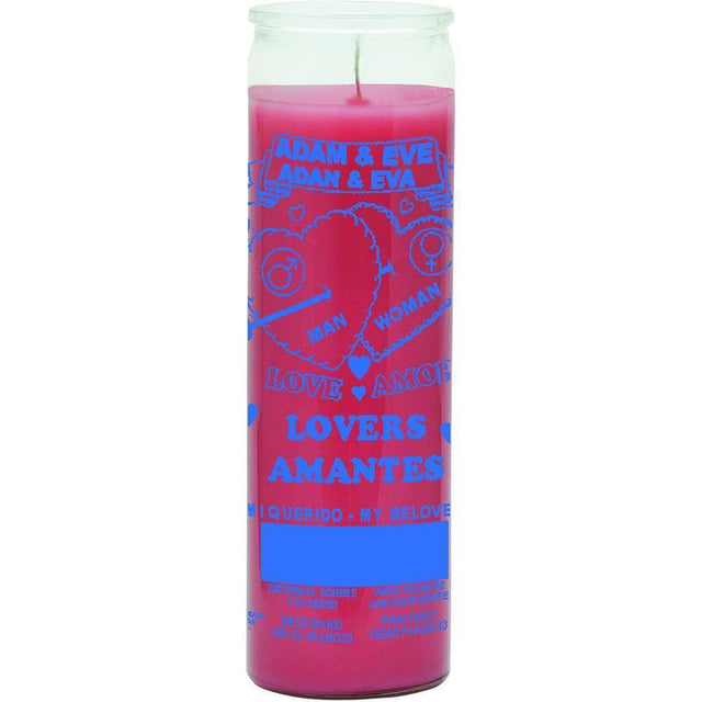 7 Day Glass Candle Lovers Adam & Eve - Pink - Magick Magick.com