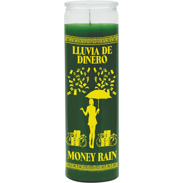 7 Day Glass Candle Money Rain - Green - Magick Magick.com