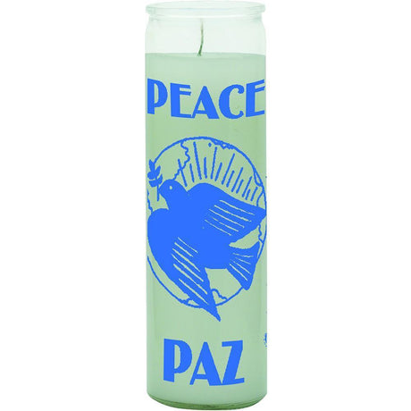 7 Day Glass Candle Peace - White - Magick Magick.com