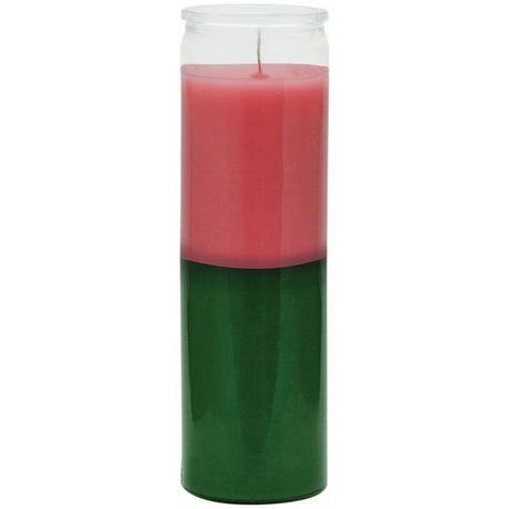 7 Day Glass Candle Plain - Pink / Green - Magick Magick.com