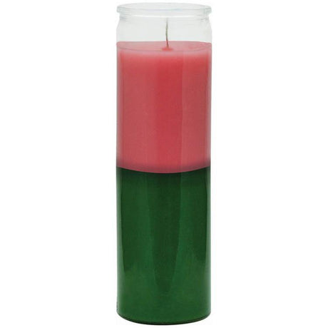 7 Day Glass Candle Plain Pink / Green - Magick Magick.com