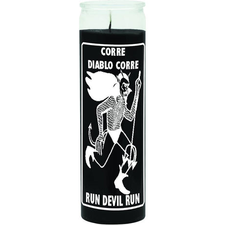 7 Day Glass Candle Run Devil Run - Black - Magick Magick.com