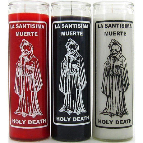 7 Day Glass Candle Santisima Muerte / Holy Death - White - Magick Magick.com