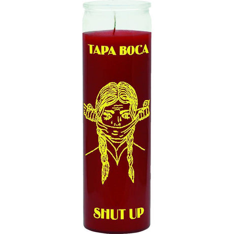 7 Day Glass Candle Shut up - Red - Magick Magick.com