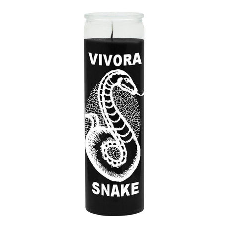 7 Day Glass Candle Snake - Black - Magick Magick.com