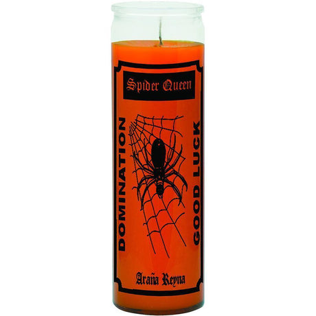 7 Day Glass Candle Spider Queen - Orange - Magick Magick.com