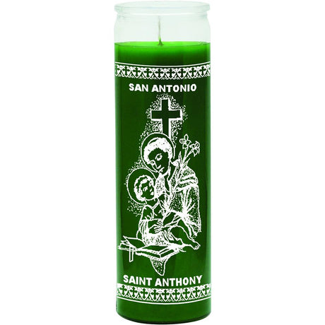 7 Day Glass Candle St. Anthony - Green - Magick Magick.com