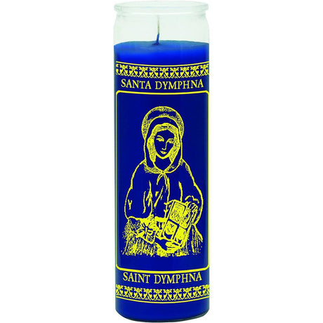 7 Day Glass Candle St. Dymphna - Blue - Magick Magick.com