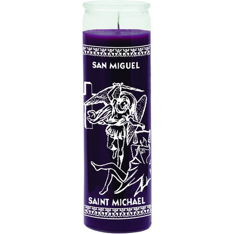 7 Day Glass Candle St. Michael - Purple - Magick Magick.com
