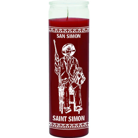 7 Day Glass Candle St. Simon - Red - Magick Magick.com