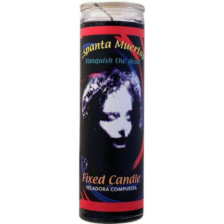 7 Day Glass Candle Velas Misticas - Vanquish the Death - Black - Magick Magick.com