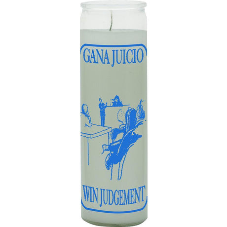 7 Day Glass Candle Win In Court - White - Magick Magick.com