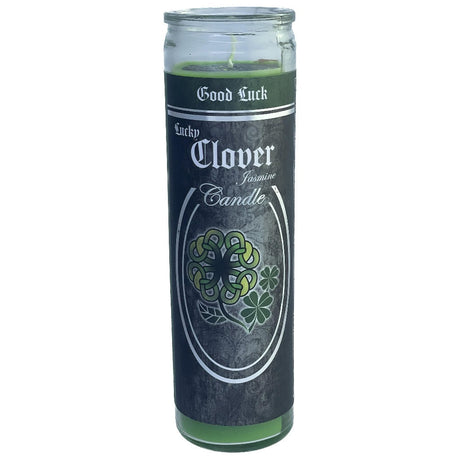 7 Day Glass Ritual Candle - Lucky Clover - Jasmine - Magick Magick.com