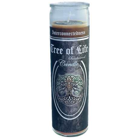 7 Day Glass Ritual Candle - Tree of Life - Sandalwood - Magick Magick.com