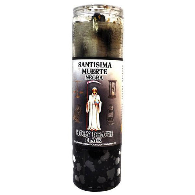 7 Day Glass Scented Cocktail Candle - Holy Death - Black - Magick Magick.com