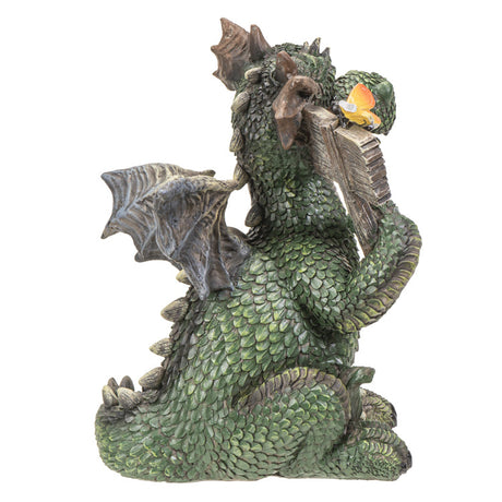 7" Dragon Statue - Green Standing with Welcome Sign - Magick Magick.com