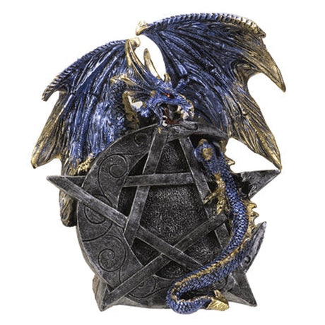 7" Dragon on Pentagram Moon Statue - Magick Magick.com